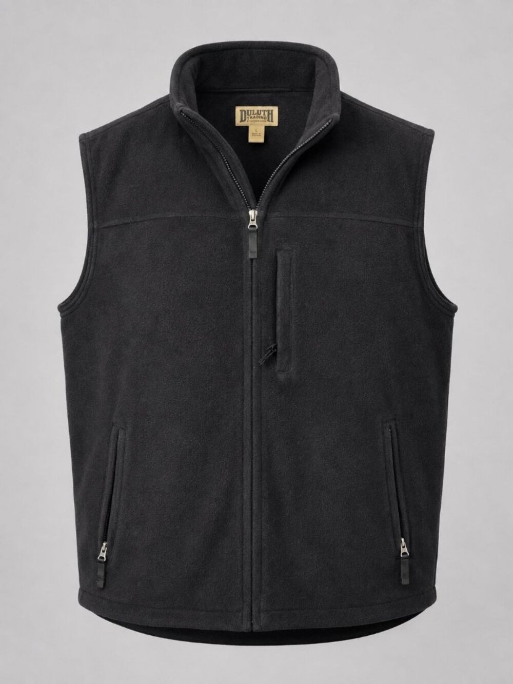 Duluth Trading Co Mens 3XL Tall Vest Black Fleece Zip-Up Jacket Outdoor 3XLT